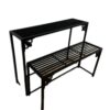Style Selections 29-in H x 39-in W Black Indoor/Outdoor Rectangular Heavy Duty Steel Plant Stand