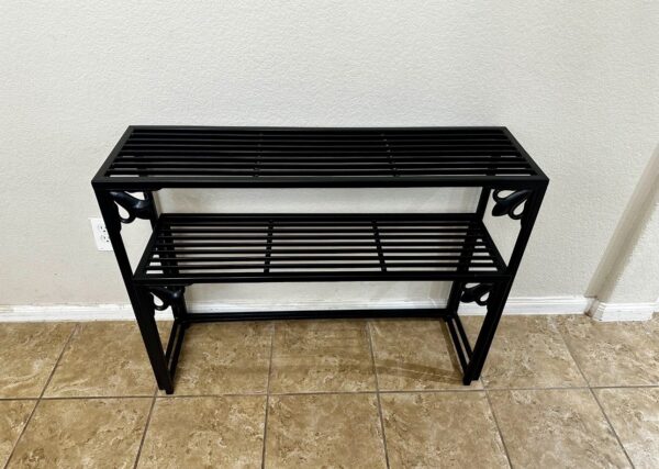 Style Selections 29-in H x 39-in W Black Indoor/Outdoor Rectangular Heavy Duty Steel Plant Stand - Image 4