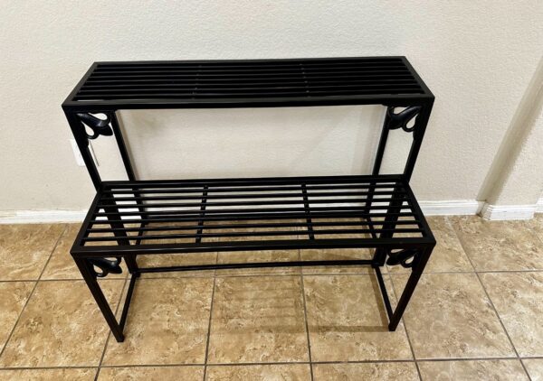 Style Selections 29-in H x 39-in W Black Indoor/Outdoor Rectangular Heavy Duty Steel Plant Stand - Image 5