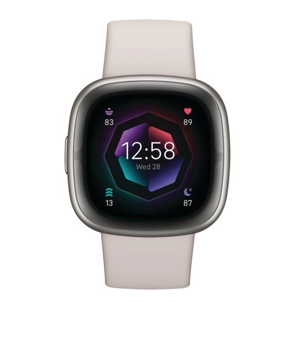 Fitbit Sense 2 Advanced Health and Fitness Smartwatch - Lunar White/Platinum Aluminum - Image 2