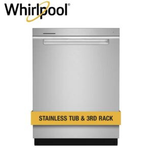 Whirlpool Eco Series 24-in Top Control Built-In Dishwasher With Third Rack Fingerprint Resistant Stainless Steel