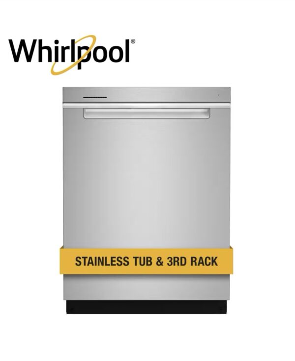 Whirlpool Eco Series 24-in Top Control Built-In Dishwasher With Third Rack Fingerprint Resistant Stainless Steel