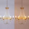 Wellmet French Empire Crystal Chandelier Modern Adjustable Hanging Pendant Ceiling Mount Fixture - Image 5