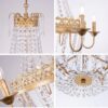 Wellmet French Empire Crystal Chandelier Modern Adjustable Hanging Pendant Ceiling Mount Fixture - Image 7