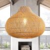 UShe DHome Rattan Pendant Lights, D16.5
Wicker Chandelier Hand-Woven Boho Pendant Light Rattan - Image 3