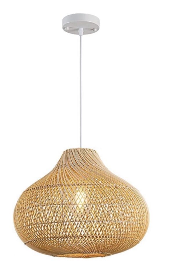 UShe DHome Rattan Pendant Lights, D16.5
Wicker Chandelier Hand-Woven Boho Pendant Light Rattan - Image 2