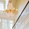 Wellmet French Empire Crystal Chandelier Modern Adjustable Hanging Pendant Ceiling Mount Fixture - Image 9
