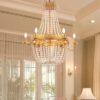 Wellmet French Empire Crystal Chandelier Modern Adjustable Hanging Pendant Ceiling Mount Fixture - Image 11