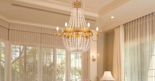 Wellmet French Empire Crystal Chandelier Modern Adjustable Hanging Pendant Ceiling Mount Fixture - Image 11