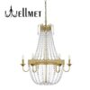 Wellmet French Empire Crystal Chandelier Modern Adjustable Hanging Pendant Ceiling Mount Fixture