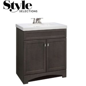 Style Selections Drayden 30-in Heirloom Single Sink Bathroom Vanity with White Cultured Marble Top