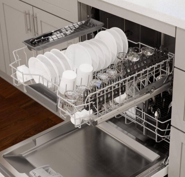 Bosch 300 Series 24-in Front Control Smart Built-In Dishwasher (White), 44-dBA Very Quiet Sound Level - Image 8