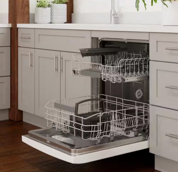 Bosch 300 Series 24-in Front Control Smart Built-In Dishwasher (White), 44-dBA Very Quiet Sound Level - Image 9
