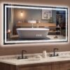 TIFULLHOME LED Bathroom Mirror 72x36 Inch with Front and Backlit, CRI 90+, 3 Colors & Stepless Dimmable Mirror