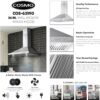 COSMO 63190 36 in. Wall Mount Range Hood with Ducted Convertible Ductless, Kitchen Chimney-Style - Image 3