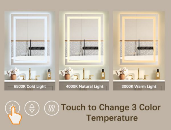 TIFULLHOME LED Bathroom Mirror 72x36 Inch with Front and Backlit, CRI 90+, 3 Colors & Stepless Dimmable Mirror - Image 10