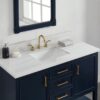 allen + roth Dolomiti Bianco 49-in x 22-in White Sintered Stone Single Sink 3-Hole vanity Top - Image 5