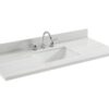 allen + roth Dolomiti Bianco 49-in x 22-in White Sintered Stone Single Sink 3-Hole vanity Top - Image 7