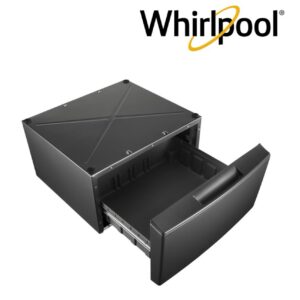 Whirlpool 15.5-in x 27-in Universal Laundry Pedestal (Chrome Shadow) with Storage Drawer