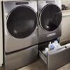 Whirlpool 15.5-in x 27-in Universal Laundry Pedestal (Chrome Shadow) with Storage Drawer - Image 10