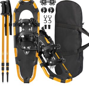 Goplus Snow Shoes, 21 inch 3 in 1 Snowshoes Trekking Poles Bundle for Men & Women, Lightweight