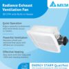 Delta Breez Radiance Exhaust Bathroom Fan 80 CFM Energy Efficient Quiet Operation Brushless Motor - Image 5