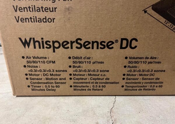 Panasonic WhisperSense 0.3-Sone 110-CFM with Motion and Humidity Sensors Delay Timer ENERGY STAR - Image 11