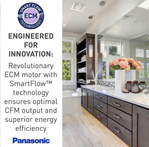 Panasonic WhisperSense 0.3-Sone 110-CFM with Motion and Humidity Sensors Delay Timer ENERGY STAR - Image 7