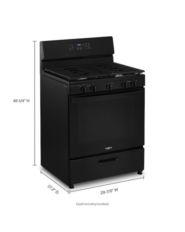 Whirlpool 30-in 5 Burners 5.1-cu ft Freestanding Natural Gas Range (Black) - Image 4