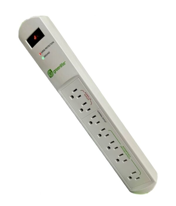 Greenlite Tier 1 Advanced Power Strip, 7-Outlet Surge Protector, Smart Energy Saving Power Bar, White - Image 4