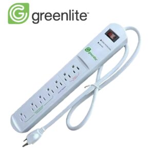 Greenlite Tier 1 Advanced Power Strip, 7-Outlet Surge Protector, Smart Energy Saving Power Bar, White