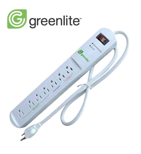 Greenlite Tier 1 Advanced Power Strip, 7-Outlet Surge Protector, Smart Energy Saving Power Bar, White