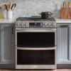 LG 30 in. W 6.9 cu. ft. Smart Slide-In Double Oven Propne Range with ProBake and InstaView PrintProof black Stainless Steel - Image 8