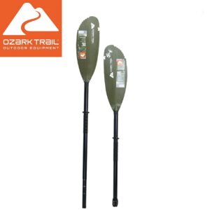 Ozark Trail Adjustable Aluminum Fishing Kayak Paddle, 86.6" - 90.6", Green