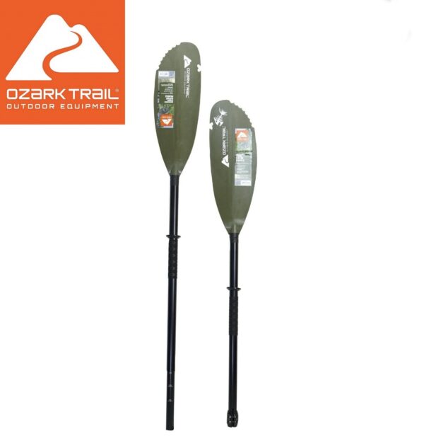 Ozark Trail Adjustable Aluminum Fishing Kayak Paddle, 86.6" - 90.6", Green