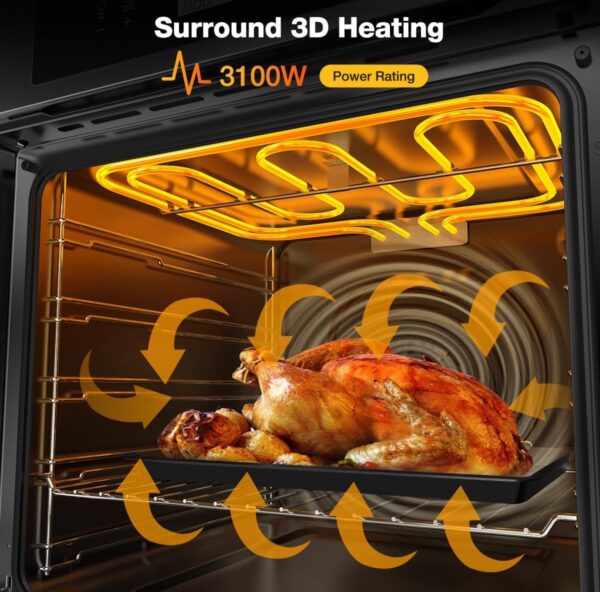 thermomate 24" Electric Built-in Wall Oven 2.6 Cu.Ft. Convection Ovens, Sensor, stainless steel - Image 5
