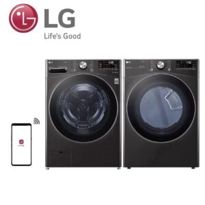 LG TurboWash 360 5-cu ft High Efficiency Stackable Steam Cycle Smart Front-Load Washer and dryer