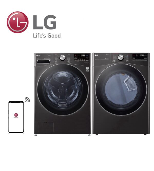 LG TurboWash 360 5-cu ft High Efficiency Stackable Steam Cycle Smart Front-Load Washer and dryer