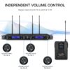 MicrocKing UHF Wireless Microphone System Cordless Lapel/Headset/Lavalier Mic(4 Bodypacks) - Image 2