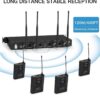 MicrocKing UHF Wireless Microphone System Cordless Lapel/Headset/Lavalier Mic(4 Bodypacks) - Image 5