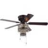Warehouse of Tiffany Arin Rustic Bronze 52-Inch 5-Blade Lighted Flush Mount Ceiling Fan with Crystal - Image 8