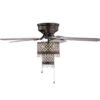 Warehouse of Tiffany Arin Rustic Bronze 52-Inch 5-Blade Lighted Flush Mount Ceiling Fan with Crystal - Image 6