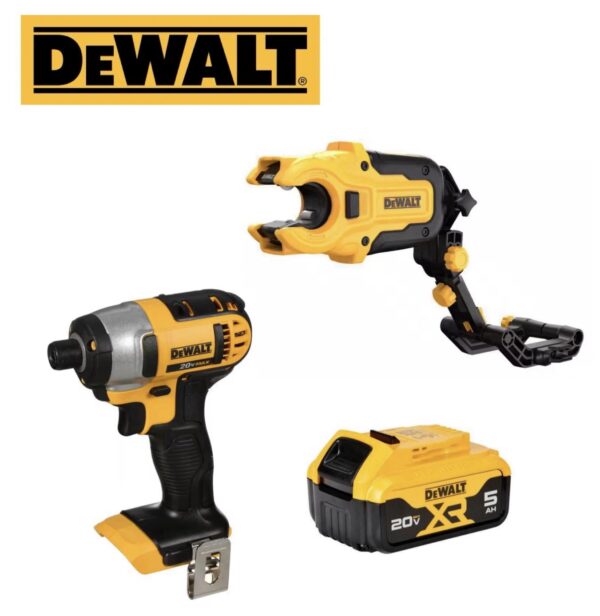DEWALT 20-Volt MAX Lithium-Ion Cordless 1/4 in Impact Driver and IMPACT CONNECT Copper Pipe Cutter