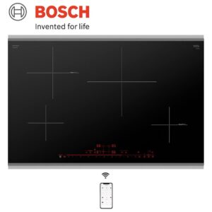Bosch 800 Series Smart 30-in 4 burners Black with Stainless Steel Strip induction Cooktop