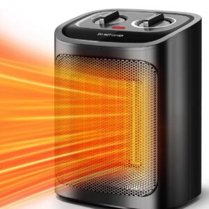 Kismile Space Heater, Portable Electric Heaters with Thermostat, 1500W/750W PTC Ceramic Heater Fan