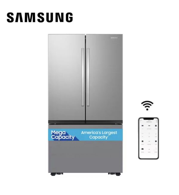 Samsung Standard-Depth Mega Capacity 32-cu ft 3 -Door Smart French Door Refrigerator Stainless Steel