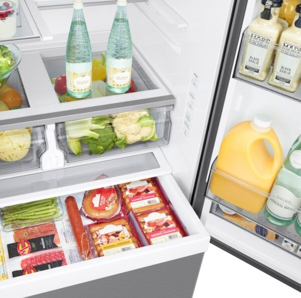 Samsung Standard-Depth Mega Capacity 32-cu ft 3 -Door Smart French Door Refrigerator Stainless Steel - Image 5
