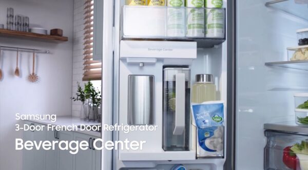 Samsung Standard-Depth Mega Capacity 32-cu ft 3 -Door Smart French Door Refrigerator Stainless Steel - Image 9