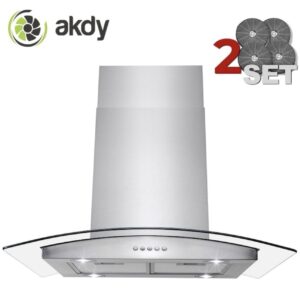 AKDY 30 inch Convertible 400-CFM Stainless steel Island Range Hood with Charcoal Filter