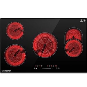 AMZCHEF Built-in Radiant Electric Cooktop 30 Inch, 240V With 4 Burners and Sensor Touch Control
